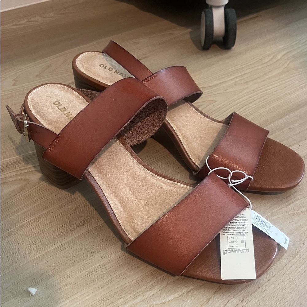 Old Navy Cognac Brown Sandals with Heel